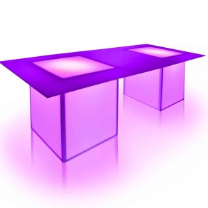 8 ft Illuminated Acrylic Pedestal Table